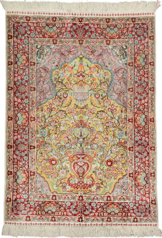 orientteppich-hereke-102-x-142-cm-seide-handgeknupft.jpg Hereke Orientteppich 102 × 142 cm, Seide, handgeknüpft