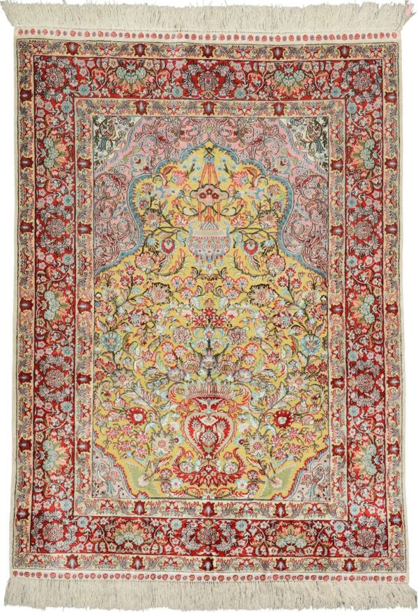 orientteppich-hereke-102-x-142-cm-seide-handgeknupft.jpg Hereke Orientteppich 102 × 142 cm, Seide, handgeknüpft