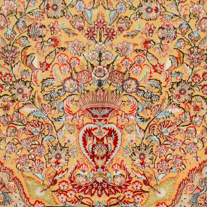 Hereke Orientteppich 104 × 142 cm, Seide, handgeknüpft