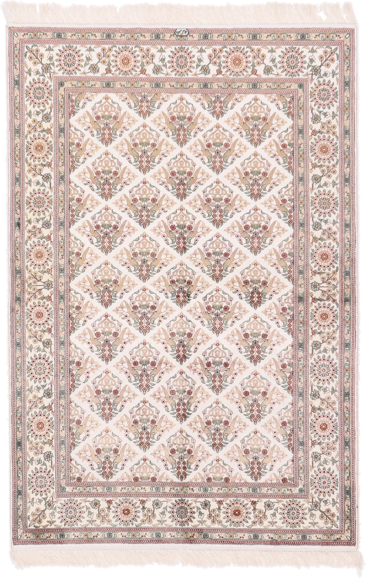 Hereke Orientteppich 122 × 182 cm, Seide, handgeknüpft