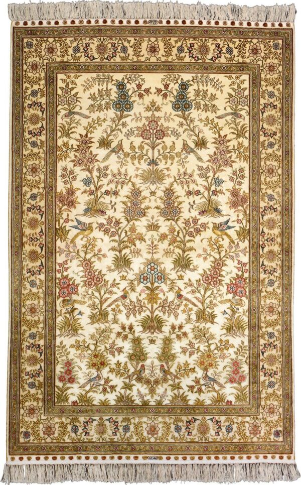 Hereke Orientteppich 122 × 185 cm, Seide, handgeknüpft