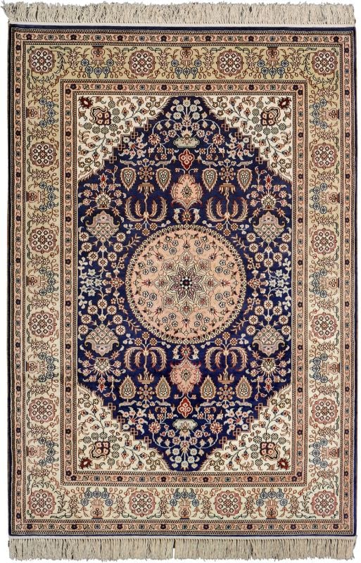 Hereke Orientteppich 124 × 180 cm, Seide, handgeknüpft