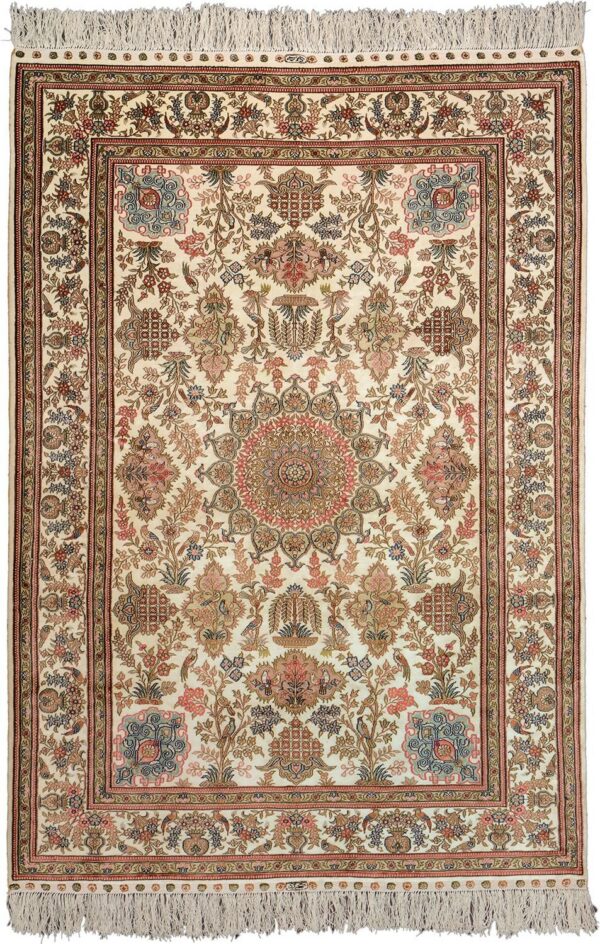 orientteppich-hereke-124-x-181-cm-seide-handgeknupft-antik.jpg Hereke Orientteppich 124 × 181 cm, Seide, handgeknüpft antik