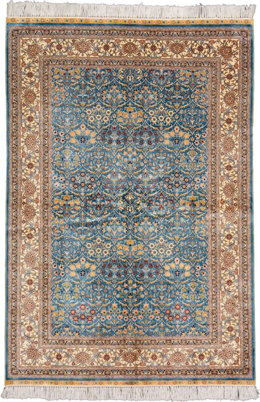 Hereke Orientteppich 125 × 183 cm, Seide, handgeknüpft