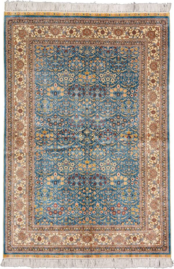 Hereke Orientteppich 125 × 183 cm, Seide, handgeknüpft