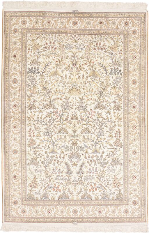 Hereke Orientteppich 126 × 189 cm, Seide, handgeknüpft