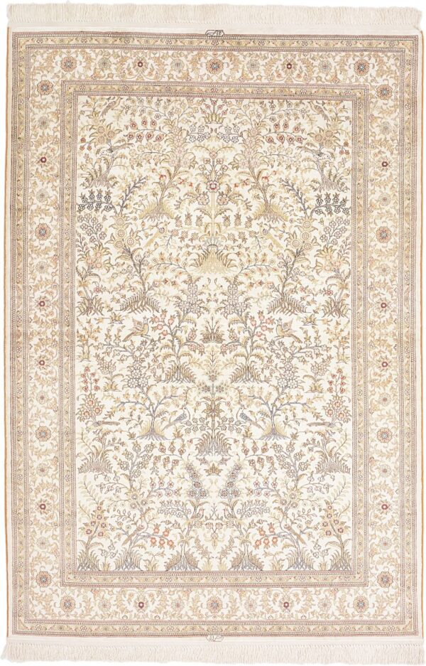 Hereke Orientteppich 126 × 189 cm, Seide, handgeknüpft
