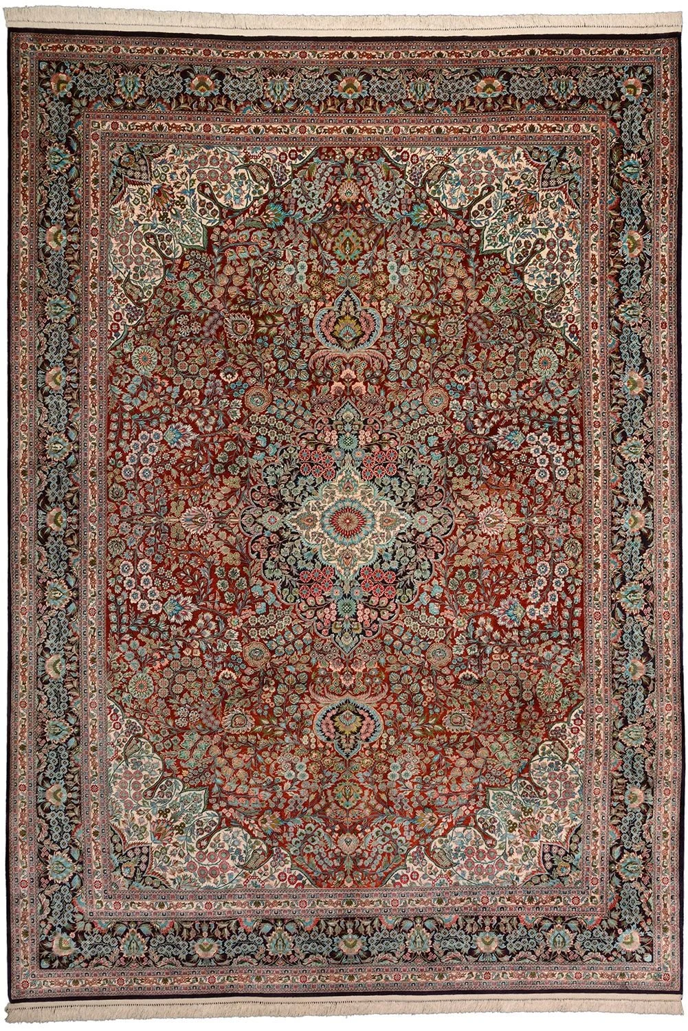 Hereke Orientteppich 220 × 311 cm, Seide, handgeknüpft