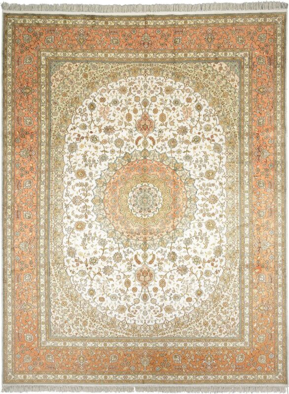 orientteppich-hereke-275-x-360-cm-seide-baumwolle-handgeknupft.jpg Hereke Orientteppich 275 × 360 cm, Seide-Baumwolle, handgeknüpft