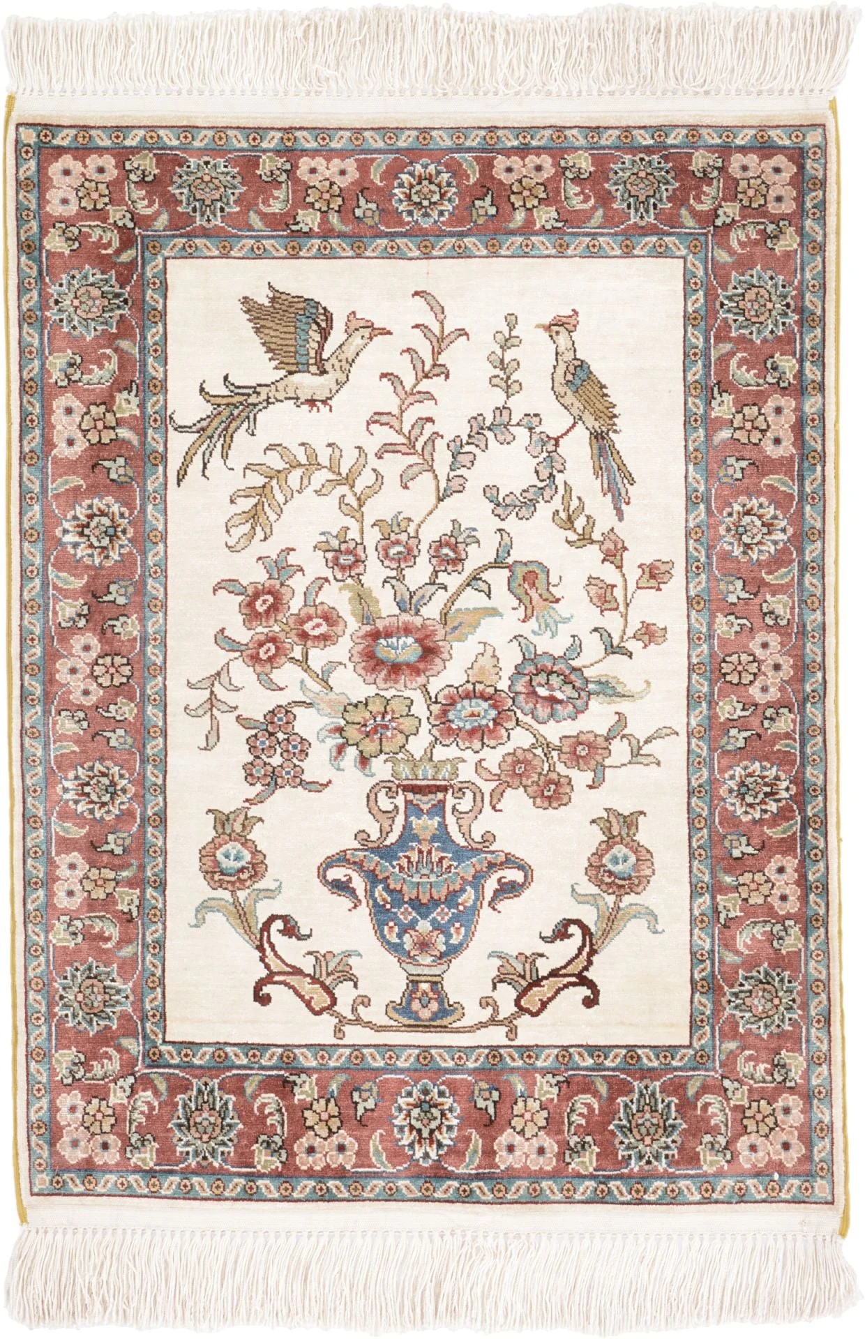 Hereke Orientteppich 46 × 61 cm, Seide, handgeknüpft