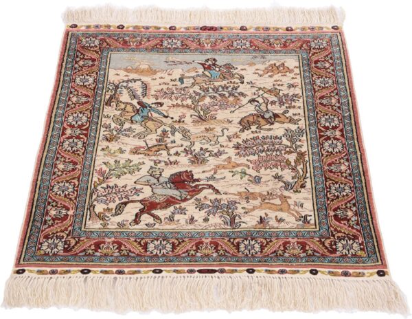 Hereke Orientteppich 46 × 61 cm, Seide, handgeknüpft