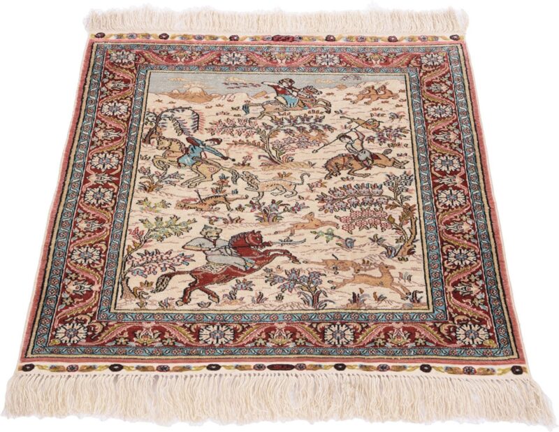 Hereke Orientteppich 46 × 61 cm, Seide, handgeknüpft