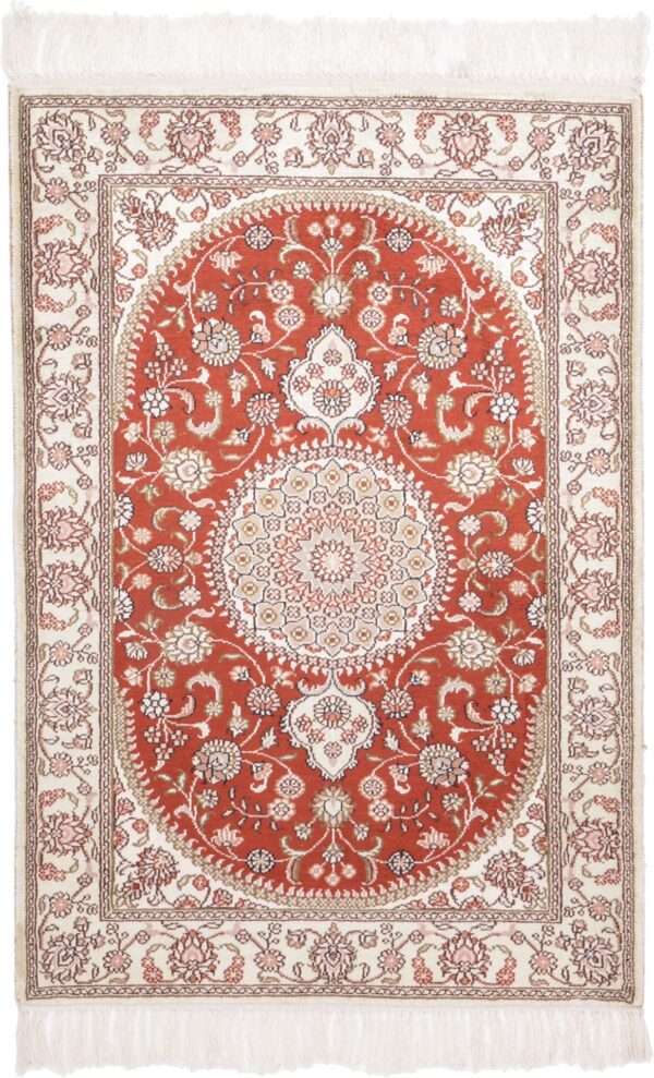 Hereke Orientteppich 61 × 91 cm, Seide, handgeknüpft exklusiv