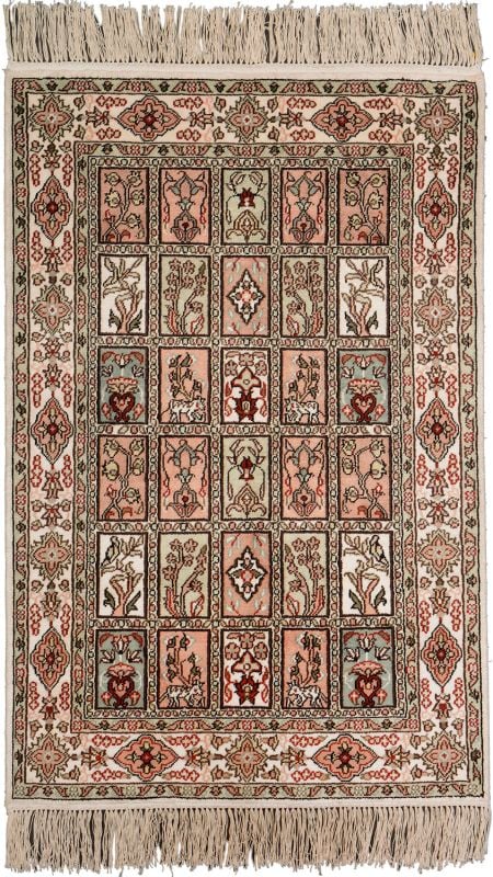 Hereke Orientteppich 61 × 91 cm, Seide, handgeknüpft