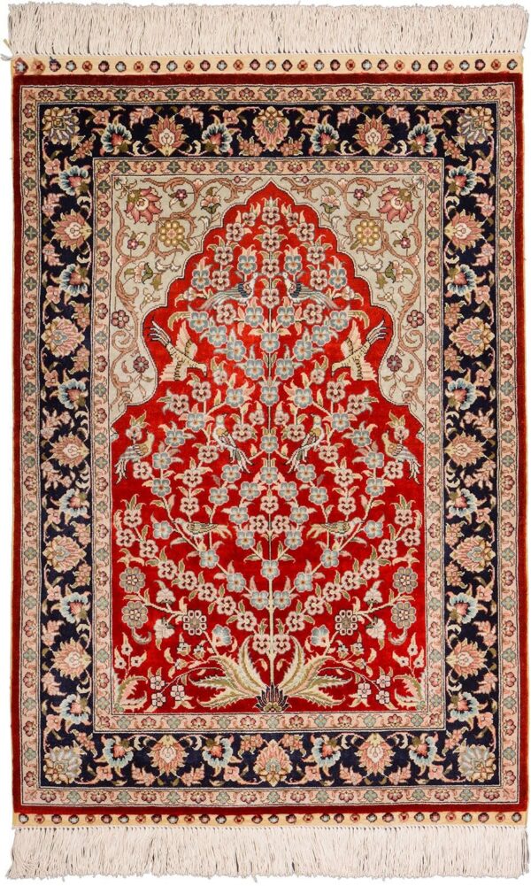 Hereke Orientteppich 62 × 91 cm, Seide, handgeknüpft hochfein