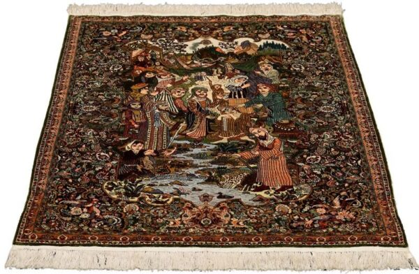 Hereke Orientteppich 62 × 92 cm, Seide, handgeknüpft