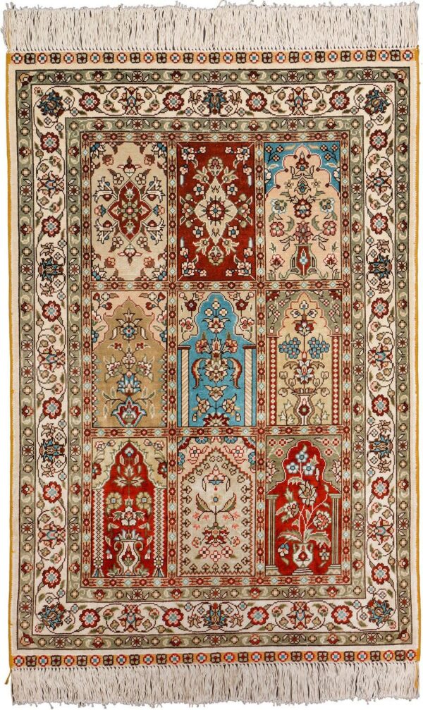 orientteppich-hereke-62-x-92-cm-seide-handgeknupft-3.jpg Hereke Orientteppich 62 × 92 cm, Seide, handgeknüpft