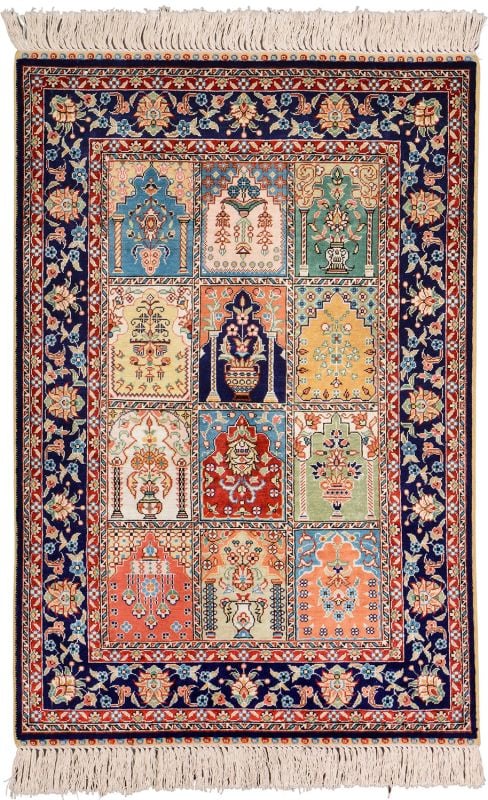 Hereke Orientteppich 62 × 94 cm, Seide, handgeknüpft