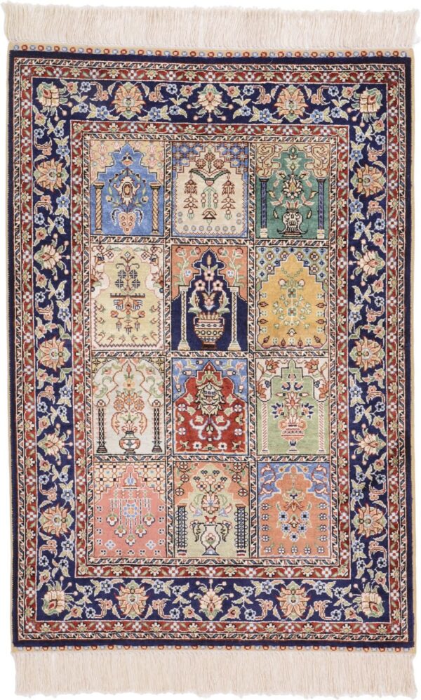 Hereke Orientteppich 63 × 92 cm, Seide, handgeknüpft