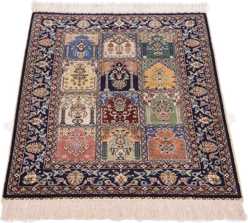 Hereke Orientteppich 63 × 92 cm, Seide, handgeknüpft