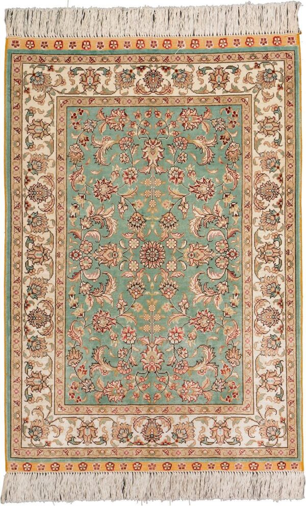 Hereke Orientteppich 63 × 92 cm, Seide, handgeknüpft