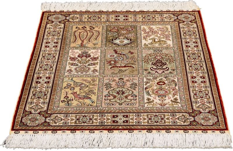 Hereke Orientteppich 63 × 92 cm, Seide, handgeknüpft