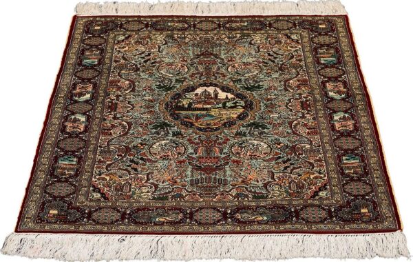 Hereke Orientteppich 63 × 92 cm, Seide, handgeknüpft