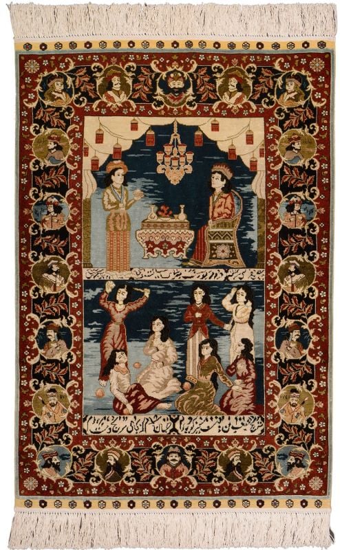 orientteppich-hereke-63-x-93-cm-seide-handgeknupft-6.jpg Hereke Orientteppich 63 × 93 cm, Seide, handgeknüpft