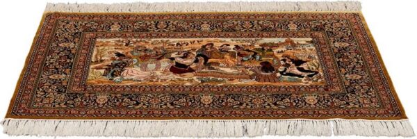 Hereke Orientteppich 63 × 95 cm, Seide, handgeknüpft super fein