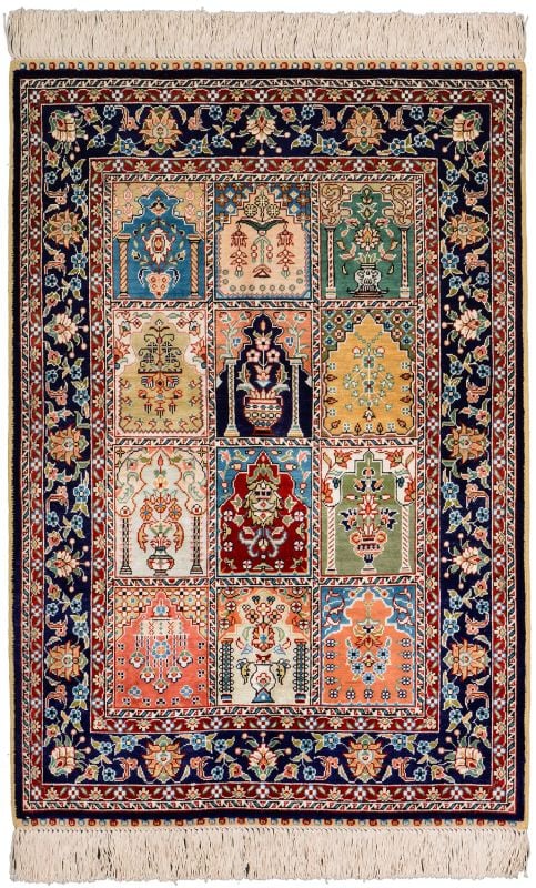 Hereke Orientteppich 64 × 94 cm, Seide, handgeknüpft