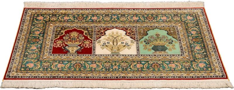 Hereke Orientteppich 76 × 121 cm, Seide, handgeknüpft