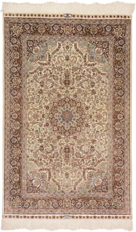 Hereke Orientteppich 76 × 122 cm, Seide, handgeknüpft