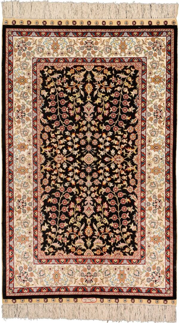 Hereke Orientteppich 77 × 123 cm, Seide, handgeknüpft