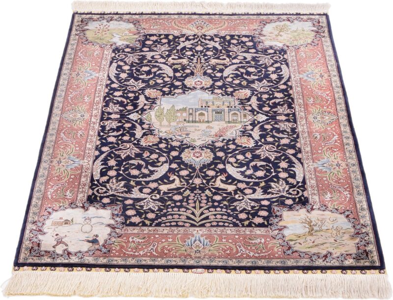 Hereke Orientteppich 78 × 121 cm, Seide, handgeknüpft