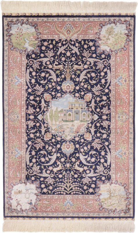 Hereke Orientteppich 78 × 121 cm, Seide, handgeknüpft
