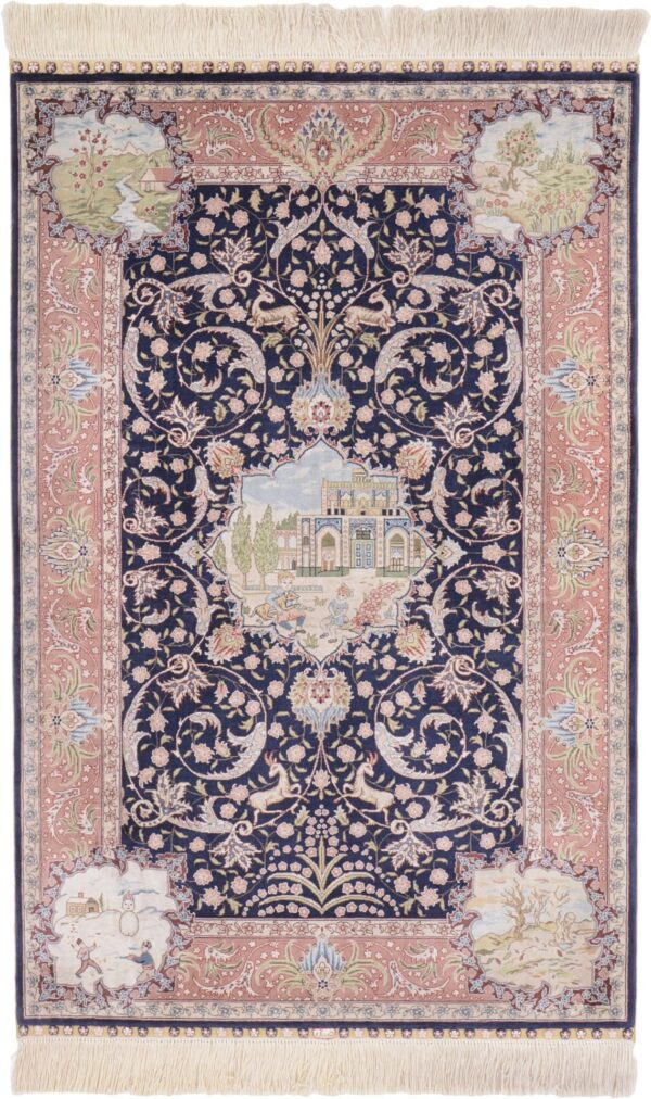 Hereke Orientteppich 78 × 121 cm, Seide, handgeknüpft