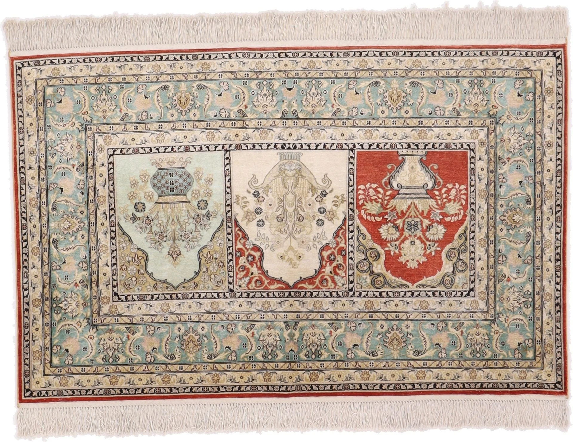 orientteppich-hereke-78-x-123-cm-seide-handgeknupft-4.jpg Hereke Orientteppich 78 × 123 cm, Seide, handgeknüpft