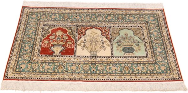 orientteppich-hereke-78-x-123-cm-seide-handgeknupft-6.jpg Hereke Orientteppich 78 × 123 cm, Seide, handgeknüpft