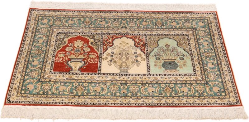 orientteppich-hereke-78-x-123-cm-seide-handgeknupft-6.jpg Hereke Orientteppich 78 × 123 cm, Seide, handgeknüpft