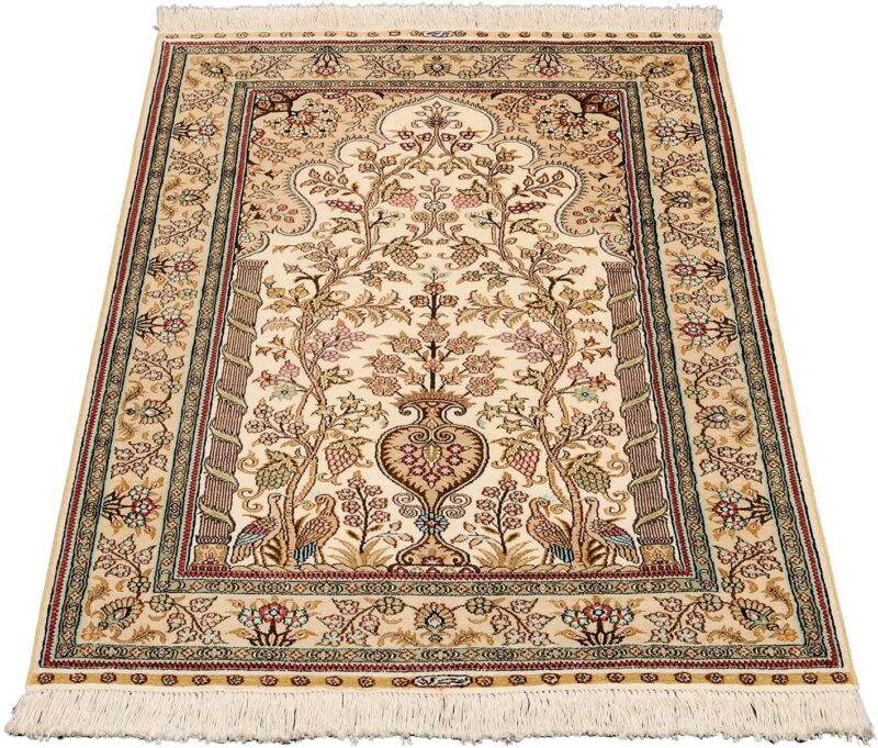 Hereke Orientteppich 78 × 126 cm, Seide, handgeknüpft