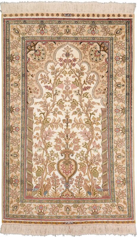 Hereke Orientteppich 78 × 126 cm, Seide, handgeknüpft