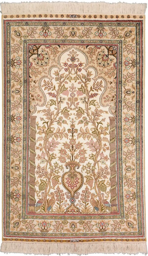 Hereke Orientteppich 78 × 126 cm, Seide, handgeknüpft