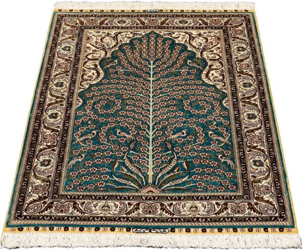 Hereke Orientteppich 79 × 122 cm, Seide, handgeknüpft exklusiv