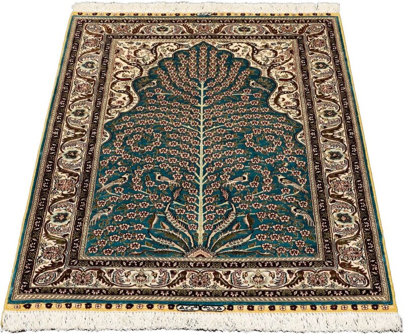 Hereke Orientteppich 79 × 122 cm, Seide, handgeknüpft exklusiv