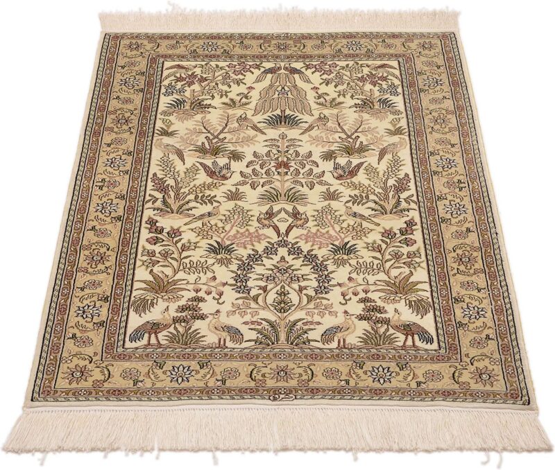 orientteppich-hereke-79-x-123-cm-seide-handgeknupft-2.jpg Hereke Orientteppich 79 × 123 cm, Seide, handgeknüpft