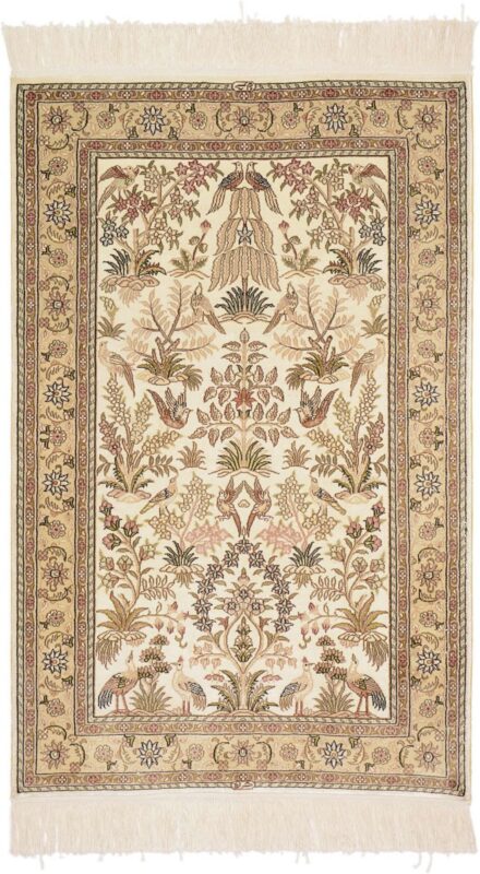 orientteppich-hereke-79-x-123-cm-seide-handgeknupft.jpg Hereke Orientteppich 79 × 123 cm, Seide, handgeknüpft