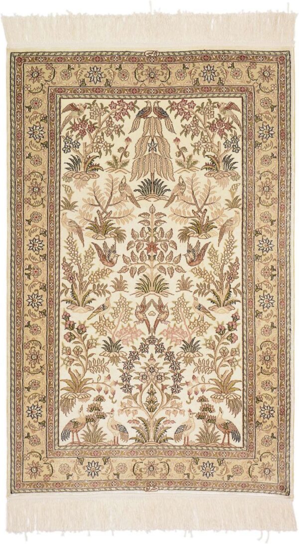 orientteppich-hereke-79-x-123-cm-seide-handgeknupft.jpg Hereke Orientteppich 79 × 123 cm, Seide, handgeknüpft