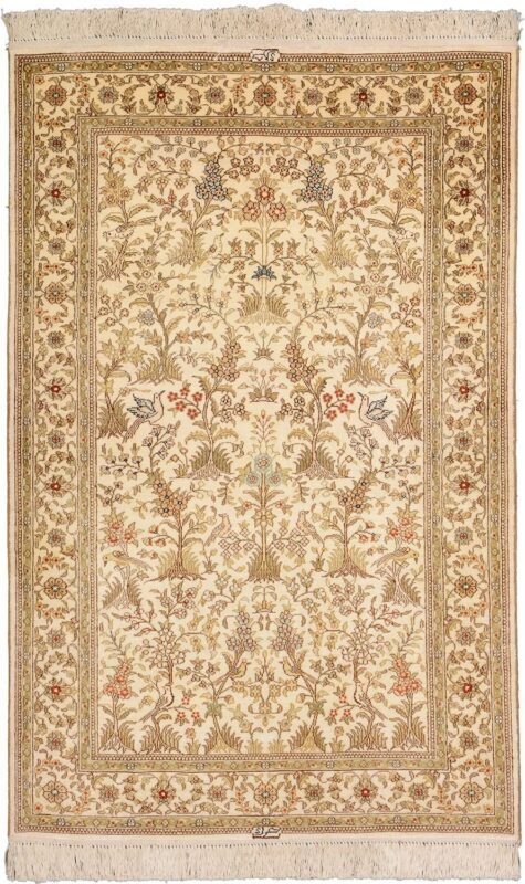 Hereke Orientteppich 79 × 123 cm, Seide, handgeknüpft exklusiv