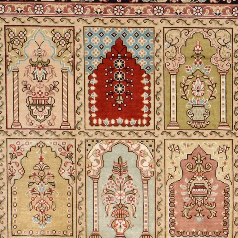 Hereke Orientteppich 79 × 123 cm, Seide, handgeknüpft exklusiv