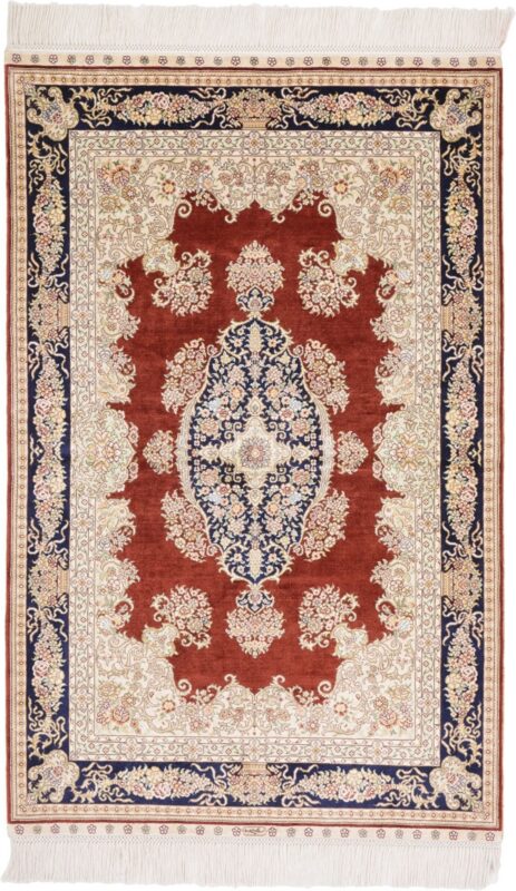 orientteppich-hereke-79-x-124-cm-seide-handgeknupft.jpg Hereke Orientteppich 79 × 124 cm, Seide, handgeknüpft